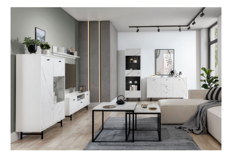 Vitrin Verona WIT60 (fehér + fehér márvány)