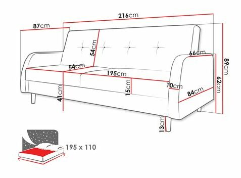 Canapea extensibilă Corlas (Bej) (cu sp. depozitare)