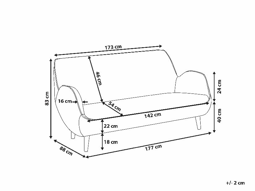 Sofa trosjed Klarup (žuta)