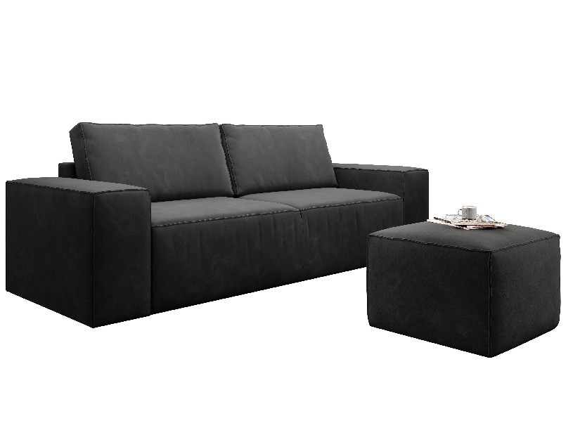 Sofa Shala 10 (crna) (s tabureom)