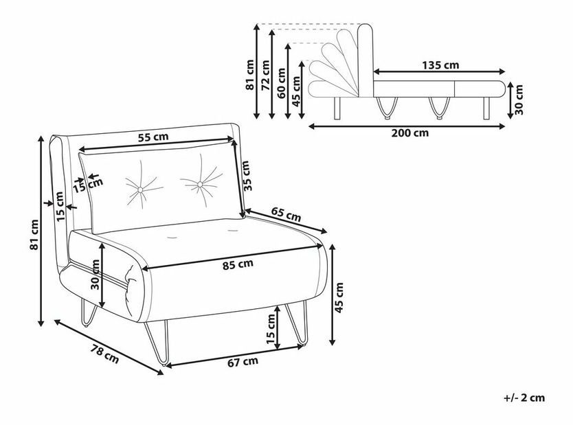 Fotoliu Valentine (gri deschis)