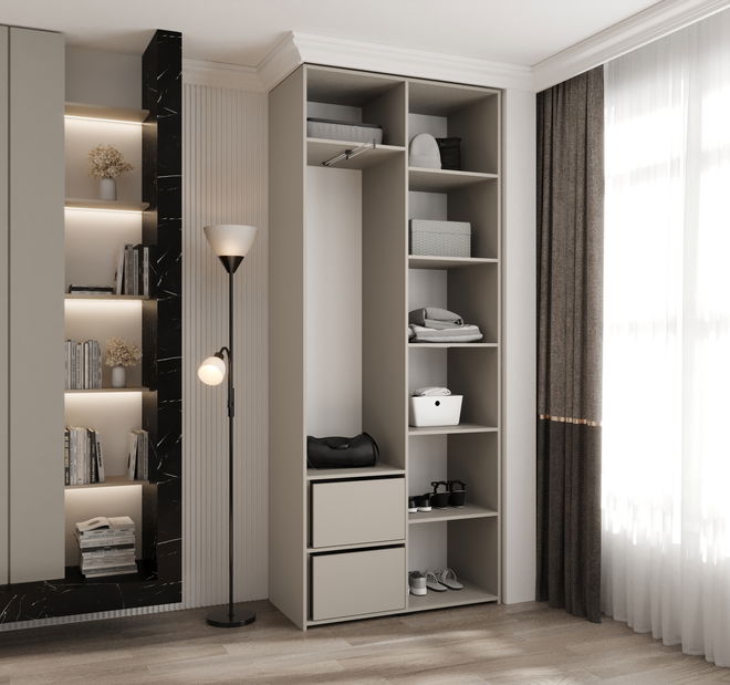 Ormar za garderobu 100 cm Carmela 40-4 (kašmir + crna)