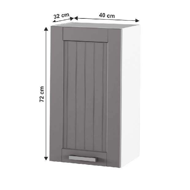 Horná kuchynská skrinka Janne Typ 4 (tmavosivá + biela)