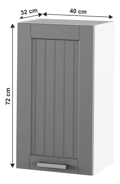Felső konyhaszekrény Janne Typ 4 (sötétszürke + fehér)