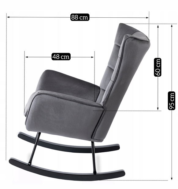 Hojdacie kreslo Jasusas (tmavosivá) 