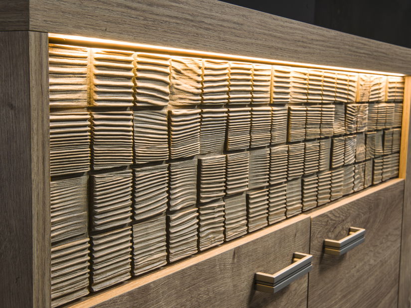 Masă TV/Dulap Nature 13 (cu iluminat LED) (Stejar ribbeck)