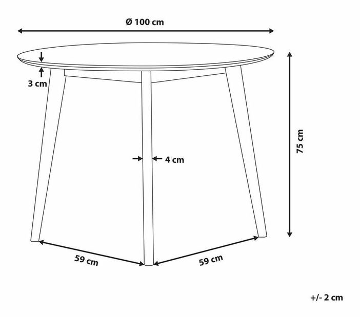 Masă sufragerie RAXABO (alb) (pentru 4 persoane)