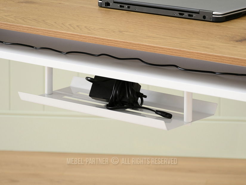 Masă PC Osto 140 (stejar alb + alb)