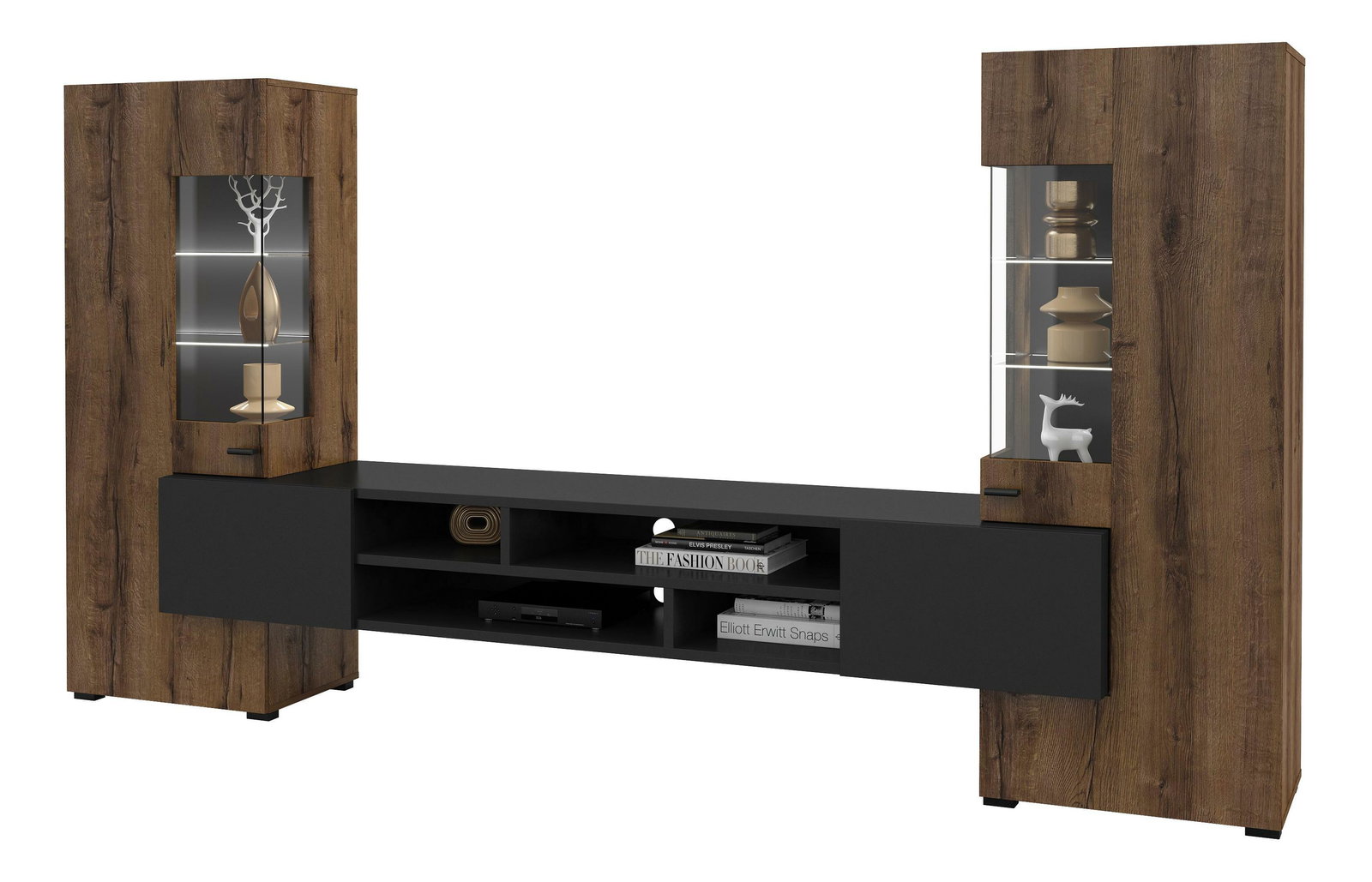 Obývacia stena Cobie Typ 10 (monastery dub + čierna)