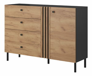 Comodă Dalde D4S (Stejar craft auriu + antracit)