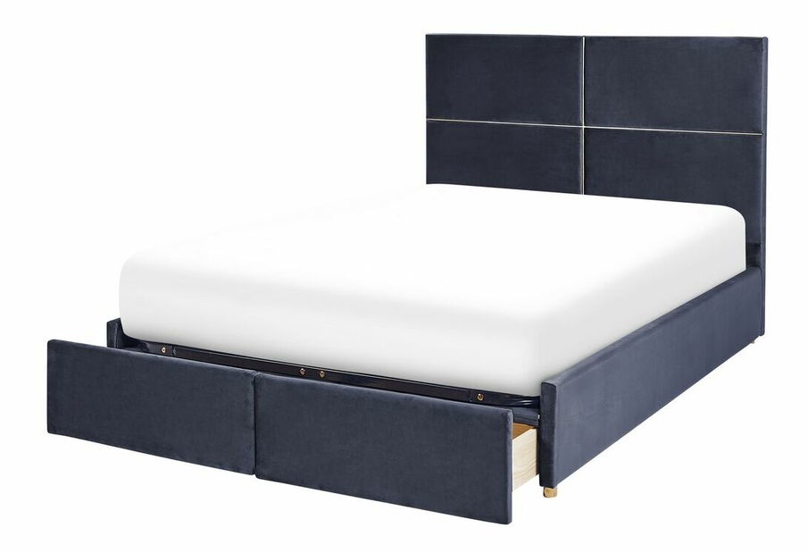 Bračni krevet 140 cm Vissarion (crna) (s podnicom i prostorom za odlaganje)