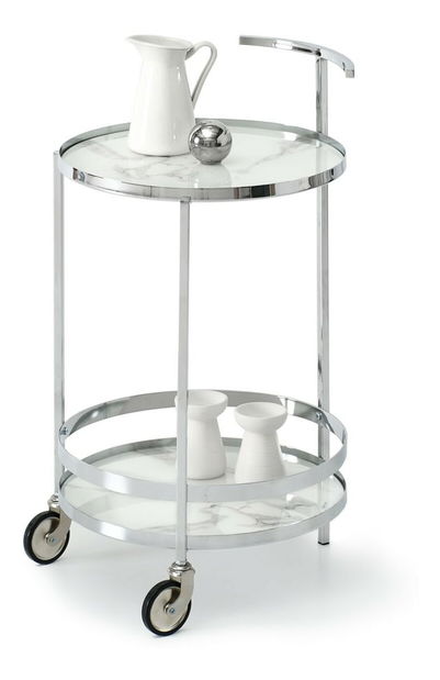 Măsuță de cafea Alfonzo (marmură albă + crom)