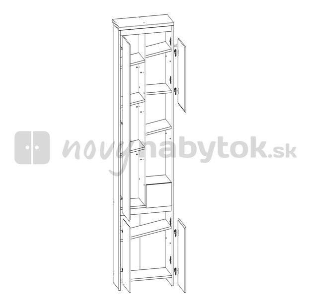 Policová skriňa BRW Numlock REG4D1S