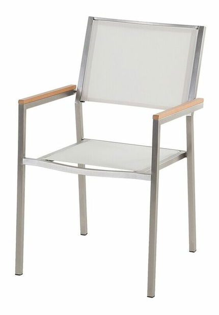 Vrtni blagovaonski set Grosso (crna) (staklena ploča 180x90 cm) (bijele stolice)