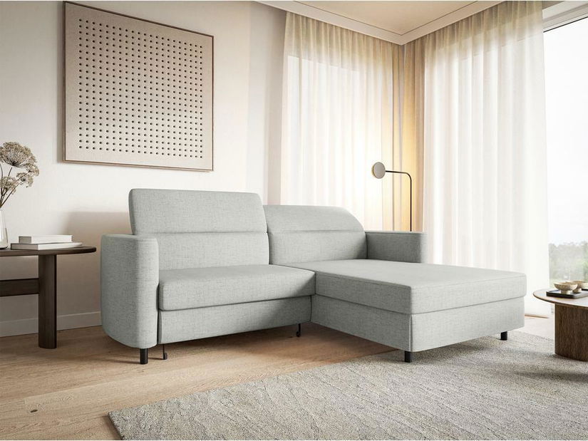 Kutna garnitura Buchu (D) (sivo-bež + crna)