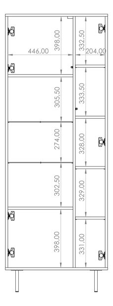 Vitrína Presto WIT70 (čierna matná + captains deck)