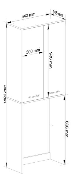 Dulap deasupra mașinii de spălat Fulgor 180 (alb)