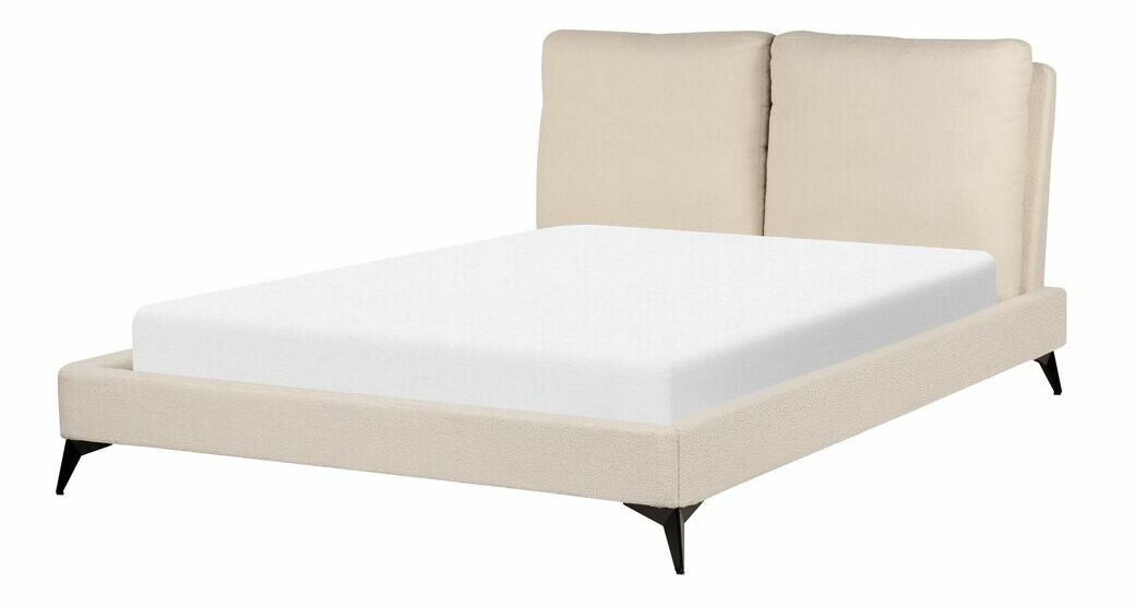 Pat matrimonial 140 cm Mellody (bej) (cu somieră)