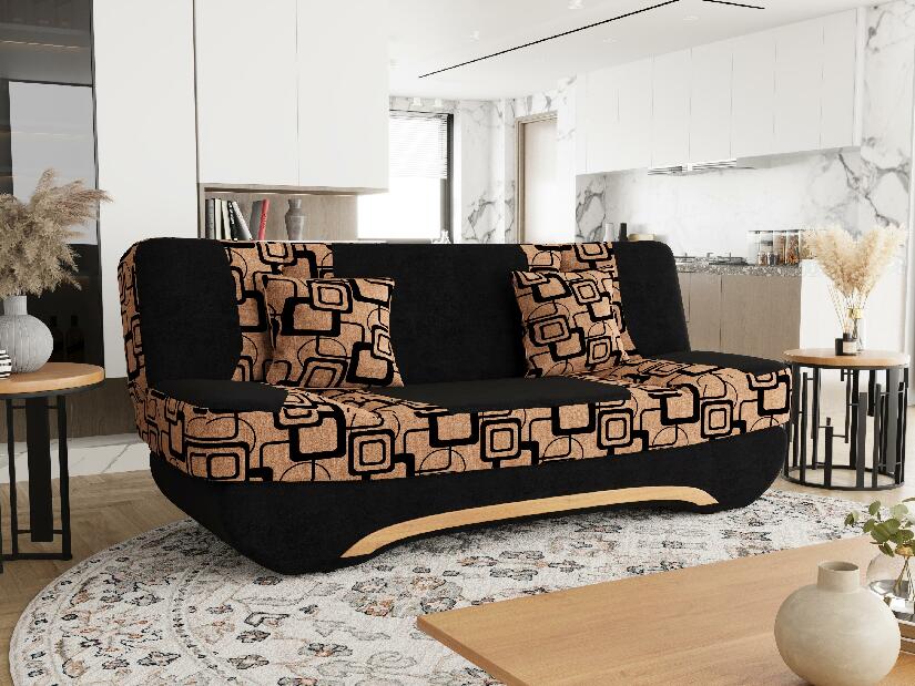 Háromszemélyes kanapé Boalla (fekete + barna)