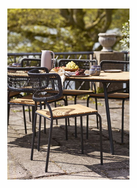 Kerti szék Noveria (natúr + fekete)