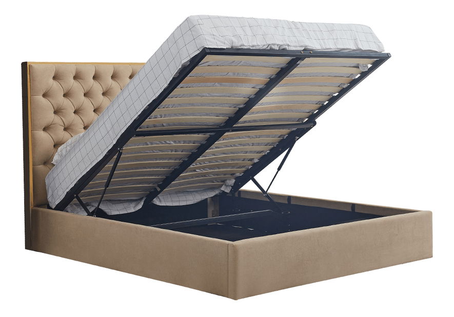 Manželská posteľ 160 cm Nadina (s roštom) (béžová)