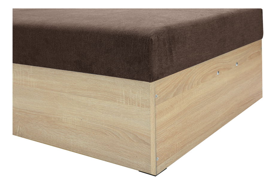 Jednostruki krevet 85 cm Idona (smeđa) (s podnicom i madracem) (s prostorom za odlaganje)