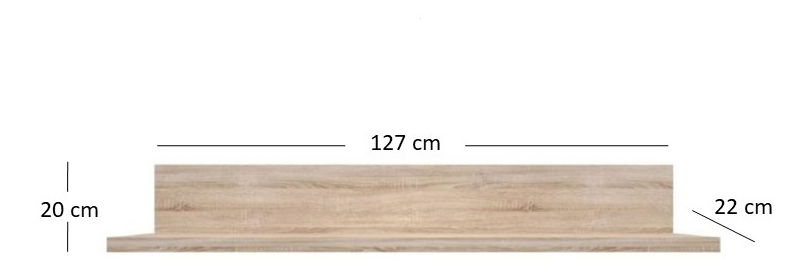Polica 130 cm Noella (hrast sonoma)