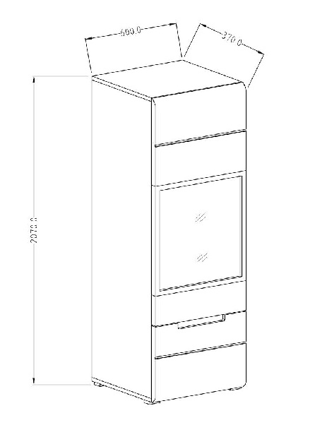 Vitrína Hayle Typ 05 (biela + biely vysoký lesk)