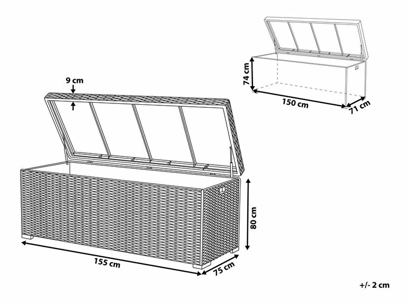 Úložný box 155x75 cm MINTARO (béžová)