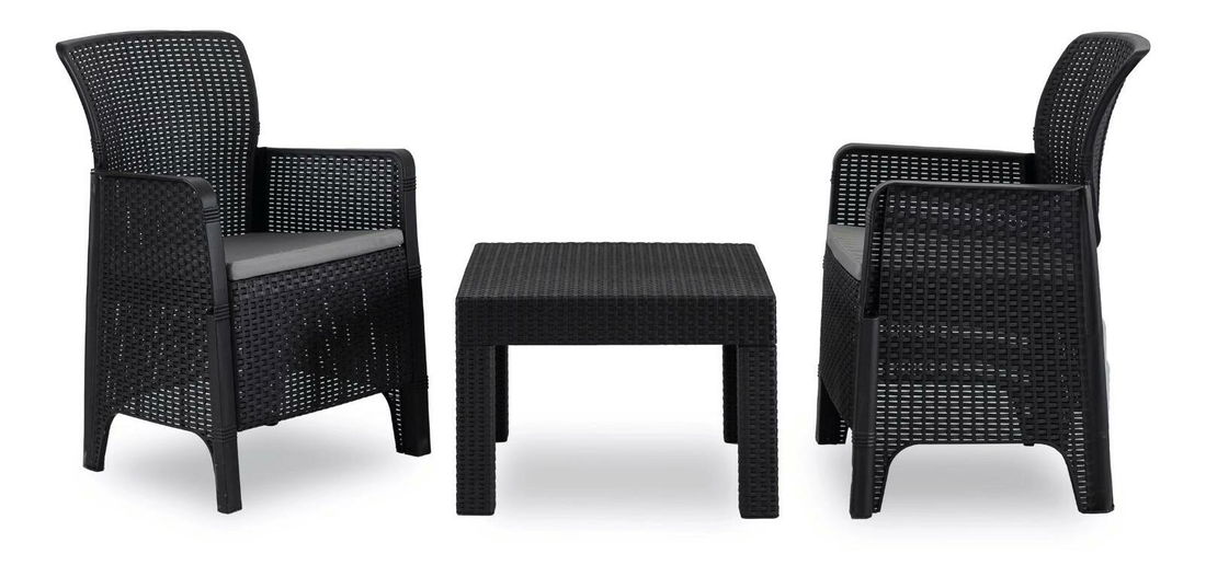 Set mobilier de grădină Filologia (negru) (pentru 2 persoane)