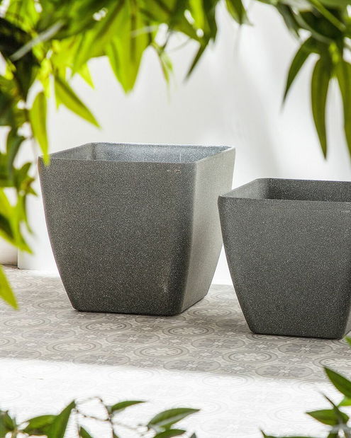 Virágtartó ZONS 49x49x49 cm (üveglaminált) (szürke)