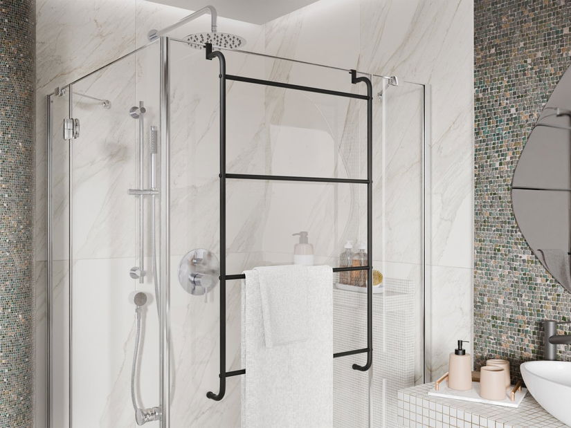 Kúpeľňový stojan na uteráky Nolan (čierna)