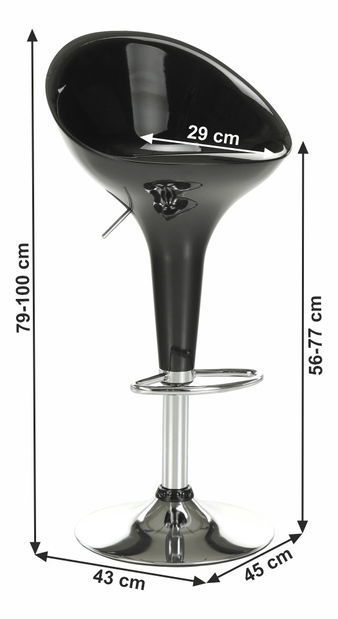 Scaun tip Bar Abby Namaky Negru