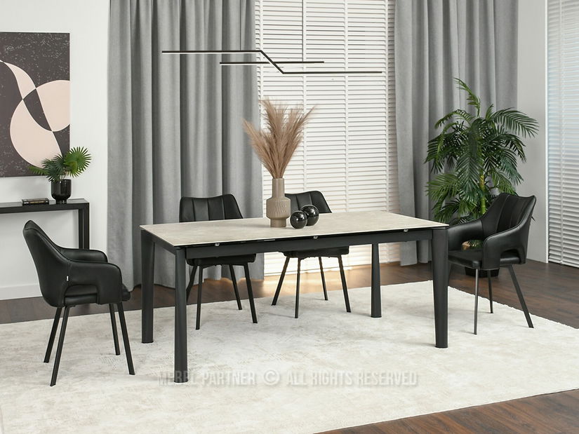 Jedálenský stôl Tornado (krémová + čierna)