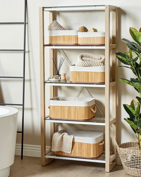 Set 5 ks košíkov Taygeta (svetlé drevo) 