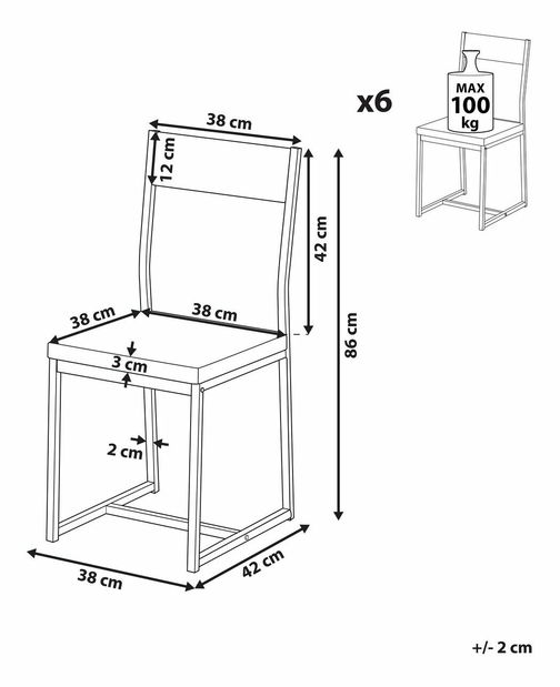 Set scaune de sufragerie 6buc. Lasido (maro închis)