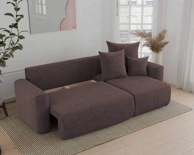 Rohová sedačka Denia (P) (čokoládová)