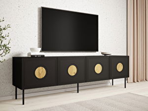 TV skrinka/stolík Godzes 4D (čierna + dub craft)