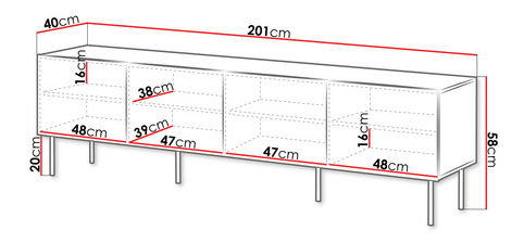 TV szekrény/asztal Orlandio 4D (warmia dió)