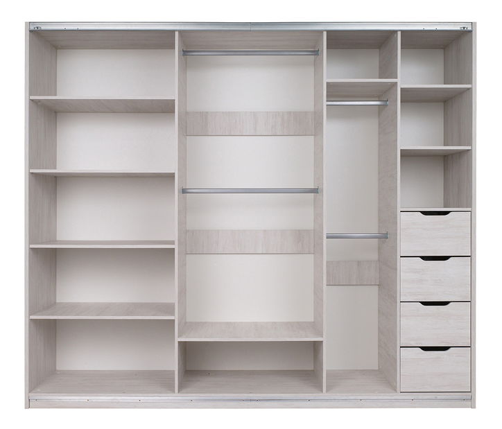 Ormar za garderobu Desayuno DSZ250 (hrast bijeli + bijeli sjaj)