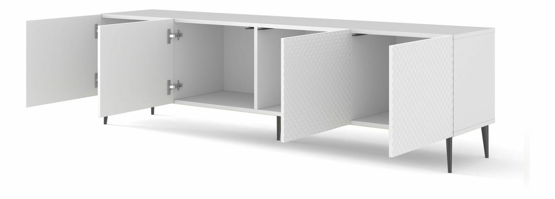 TV stolić/ormarić C 4D 200 Rowanna (bijela sjajna + crna)