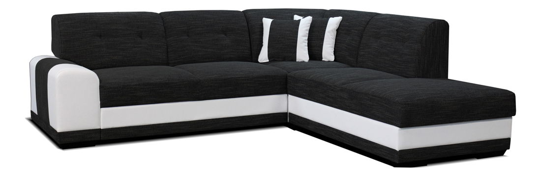 Rohová sedačka Bella Lux 2F+L (čierna + biela) (P)