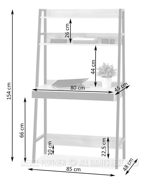 Masă PC Boge B (stejar + negru)