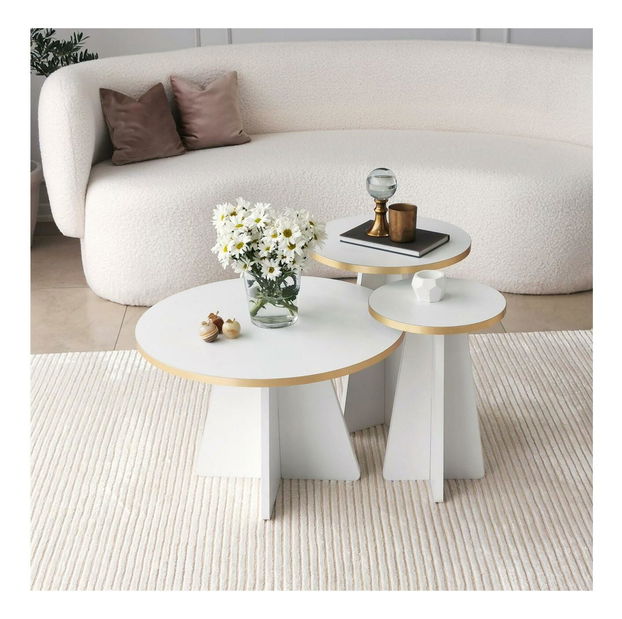 Dohányzóasztal Kabivo 1 (arany + fehér)