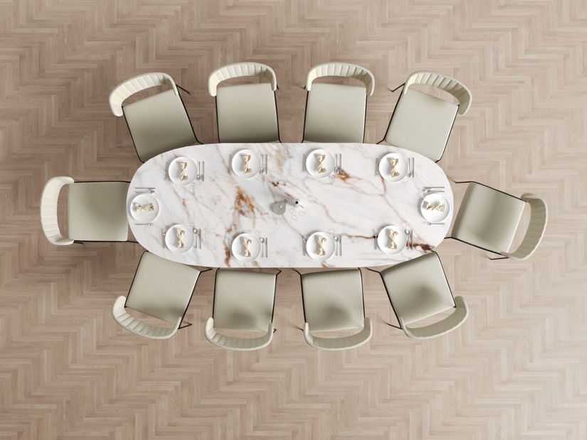 Masă de sufragerie Persi (bej + negru)