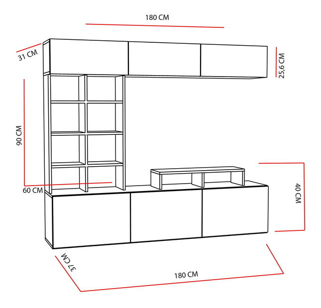 Nappali fal Salsa (tíkfa + fekete)