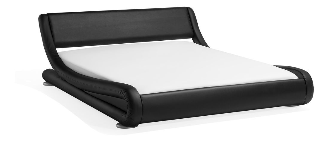 Franciaágy 160 cm AVENUE (ágyráccsal) (matt fekete)