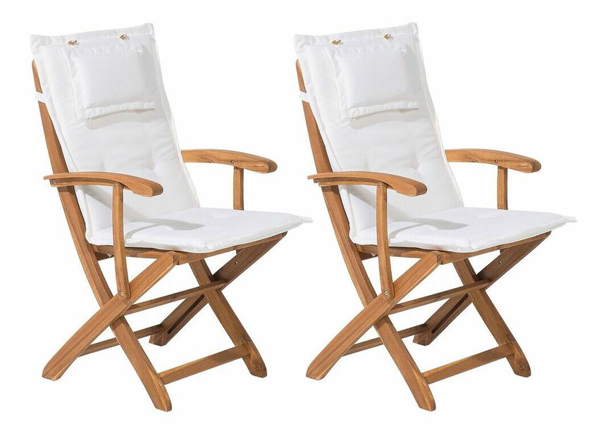 Set 2 buc. scaune de grădină MATARI (Crem)