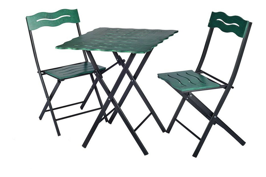 Vrtni set stol i stolice (3 komada) Bonita (zelena + crna)