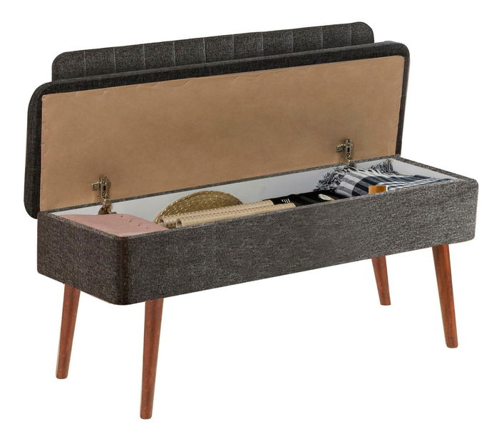 Klupa Vlasta 1 (orah + antracit) (s prostorom za odlaganje)